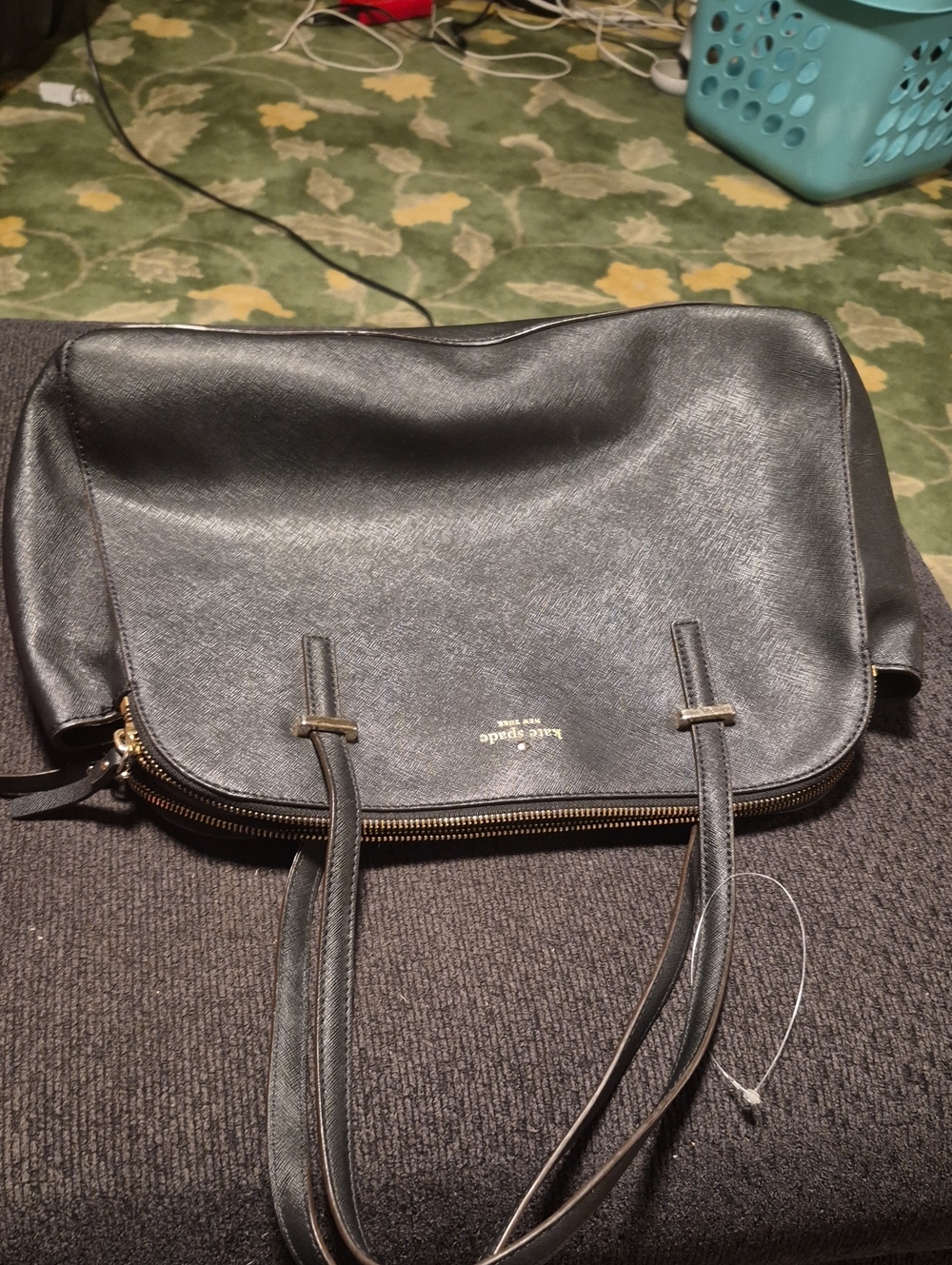 kate spade black shoulder bag with gold hardware